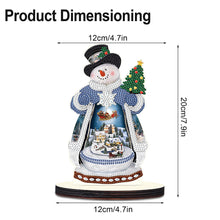 Load image into Gallery viewer, Wooden Diamond Painting Desktop Decor Xmas Snowman for Home Office Desktop Decor
