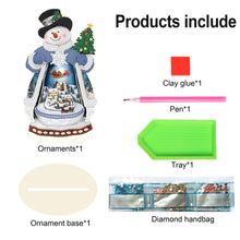 Load image into Gallery viewer, Wooden Diamond Painting Desktop Decor Xmas Snowman for Home Office Desktop Decor
