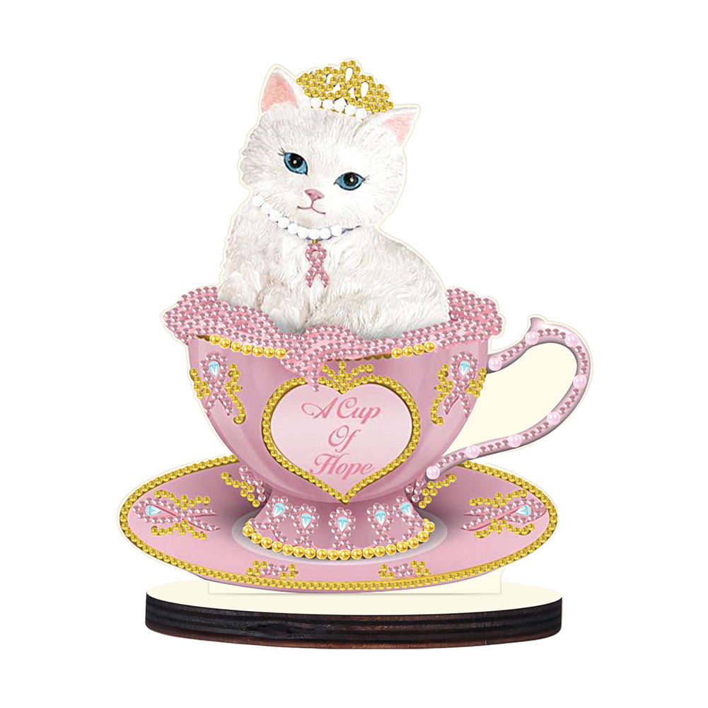Wooden Crystal Painting Desktop Kit Eggbreaker Cat Carousel Eggbreaker Butterfly