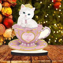 Load image into Gallery viewer, Wooden Crystal Painting Desktop Kit Eggbreaker Cat Carousel Eggbreaker Butterfly
