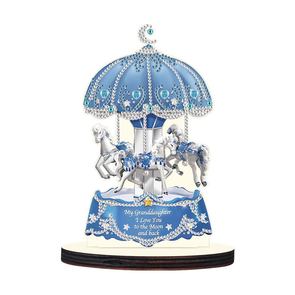 Wooden Crystal Painting Desktop Kit Eggbreaker Cat Carousel Eggbreaker Butterfly