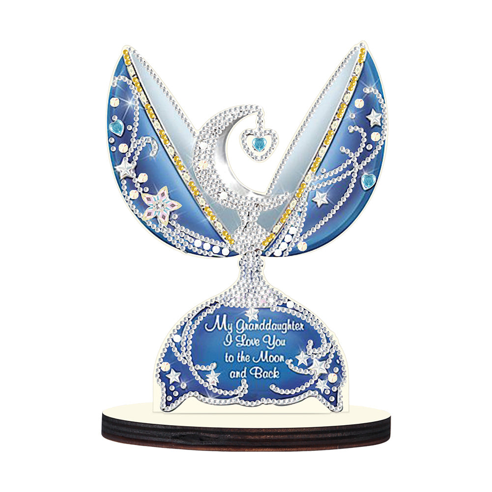 Wooden Crystal Painting Desktop Kit Eggbreaker Cat Carousel Eggbreaker Butterfly