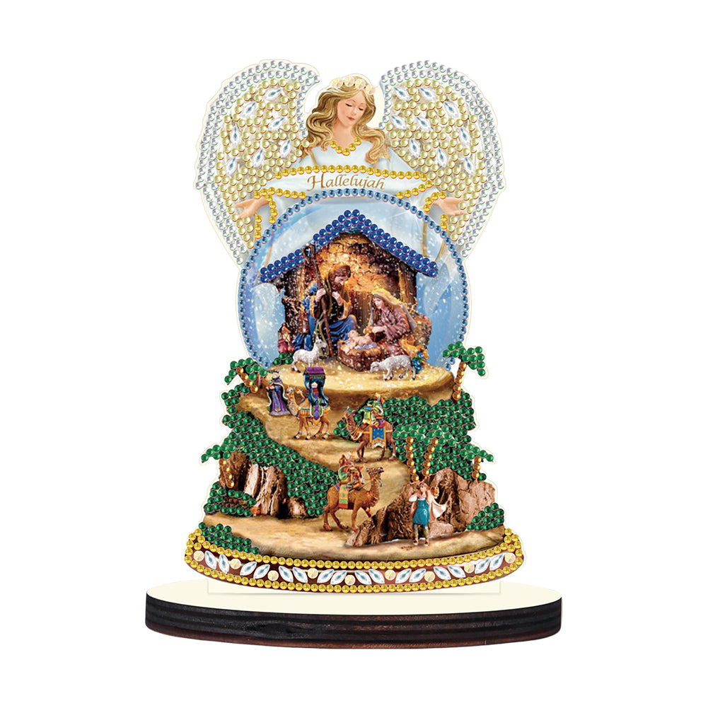 Wooden Christmas Desktop Diamond Painting Ornament for Home Office Desktop Decor