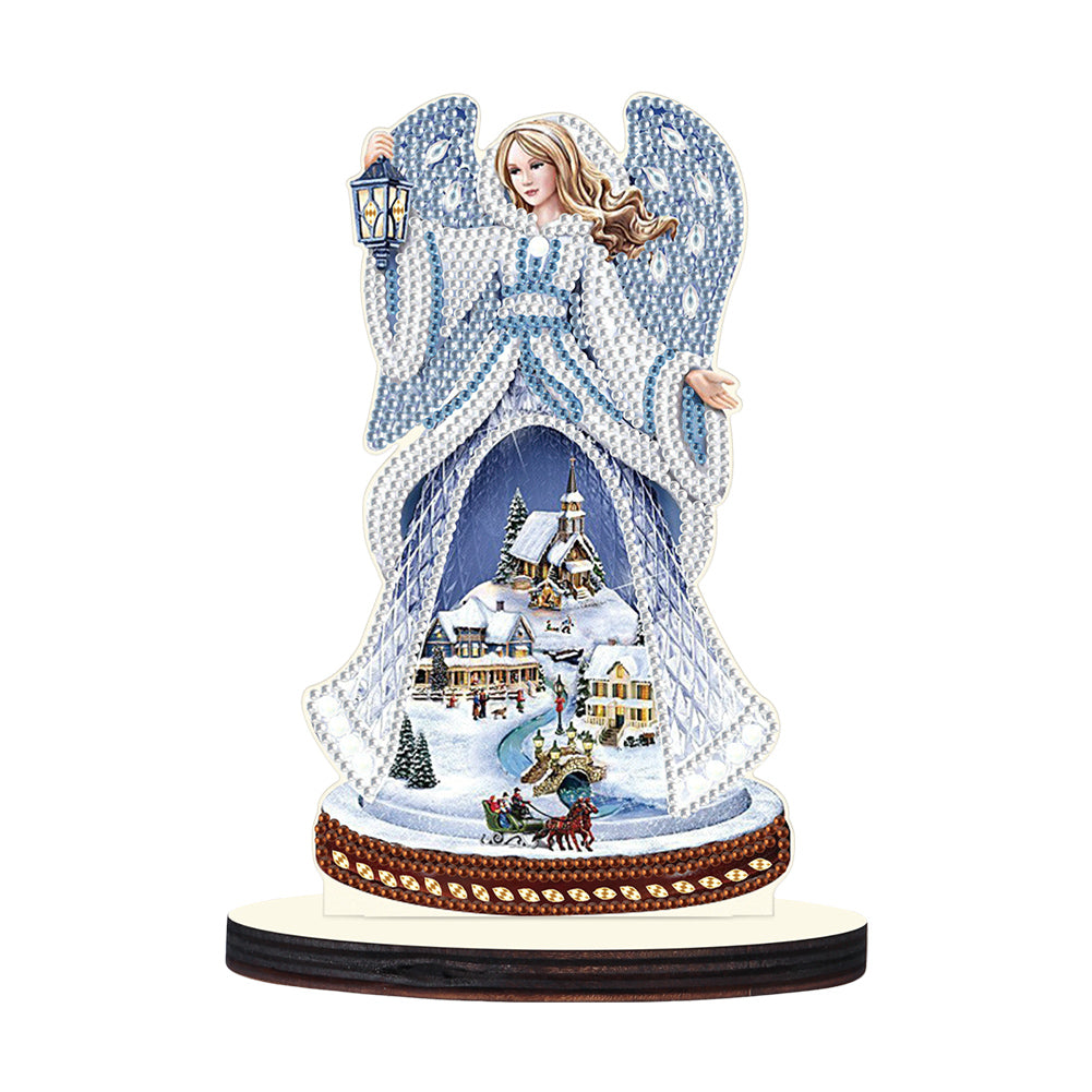 Wooden Christmas Desktop Diamond Painting Ornament for Home Office Desktop Decor