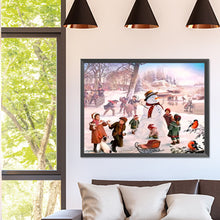 Load image into Gallery viewer, Diamond Painting - Full Square - Christmas street snow scene (40*30CM)
