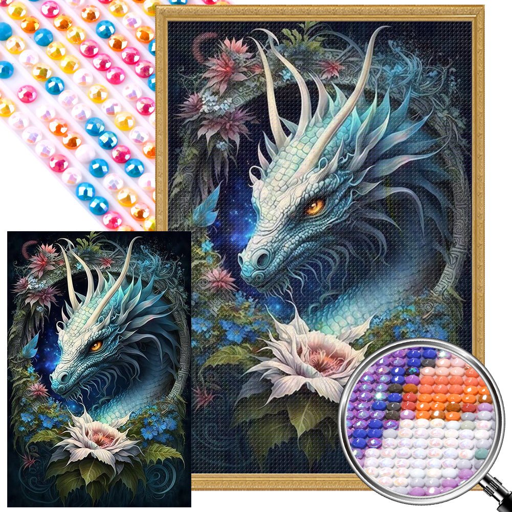 AB Diamond Painting - Full Round - flower dragon (40*60CM)