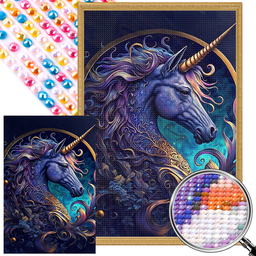 AB Diamond Painting - Full Round - unicorn (40*60CM)