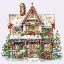 Load image into Gallery viewer, Diamond Painting - Partial Special Shaped - Christmas snow house (30*30CM)
