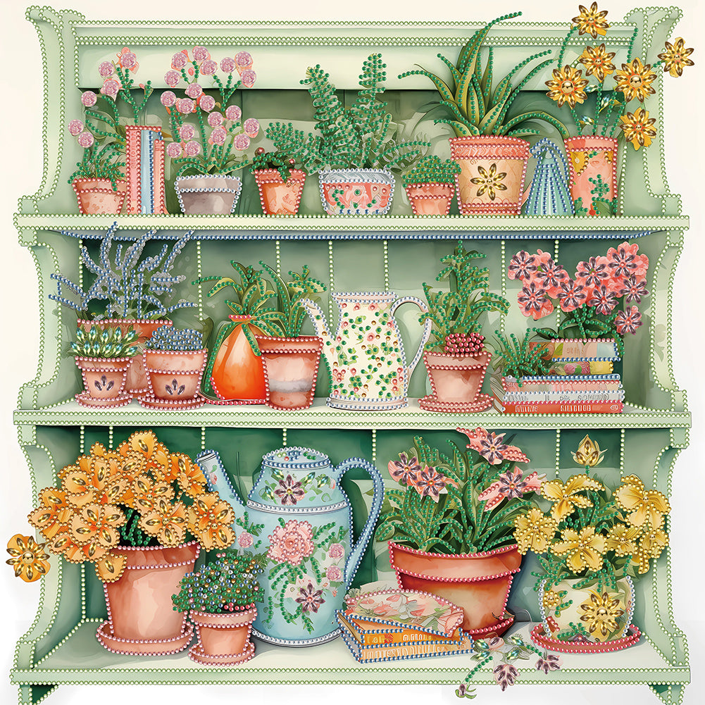 Diamond Painting - Partial Special Shaped - garden wall (50*50CM)
