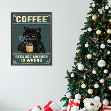 Load image into Gallery viewer, Diamond Painting - Full Round - black cat drinking coffee (30*40CM)
