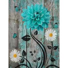 Load image into Gallery viewer, Diamond Painting - Full Round - Blue and green wooden board flowers (30*40CM)
