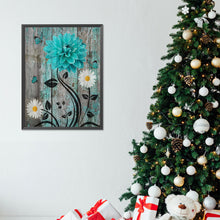 Load image into Gallery viewer, Diamond Painting - Full Round - Blue and green wooden board flowers (30*40CM)
