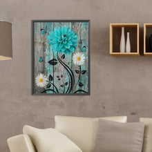 Load image into Gallery viewer, Diamond Painting - Full Round - Blue and green wooden board flowers (30*40CM)
