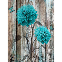 Load image into Gallery viewer, Diamond Painting - Full Round - Blue and green wooden board flowers (30*40CM)
