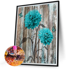 Load image into Gallery viewer, Diamond Painting - Full Round - Blue and green wooden board flowers (30*40CM)
