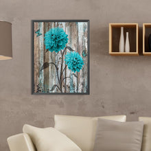 Load image into Gallery viewer, Diamond Painting - Full Round - Blue and green wooden board flowers (30*40CM)
