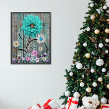 Load image into Gallery viewer, Diamond Painting - Full Round - Blue and green wooden board flowers (30*40CM)

