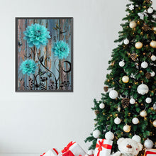 Load image into Gallery viewer, Diamond Painting - Full Round - Blue and green wooden board flowers (30*40CM)
