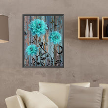 Load image into Gallery viewer, Diamond Painting - Full Round - Blue and green wooden board flowers (30*40CM)
