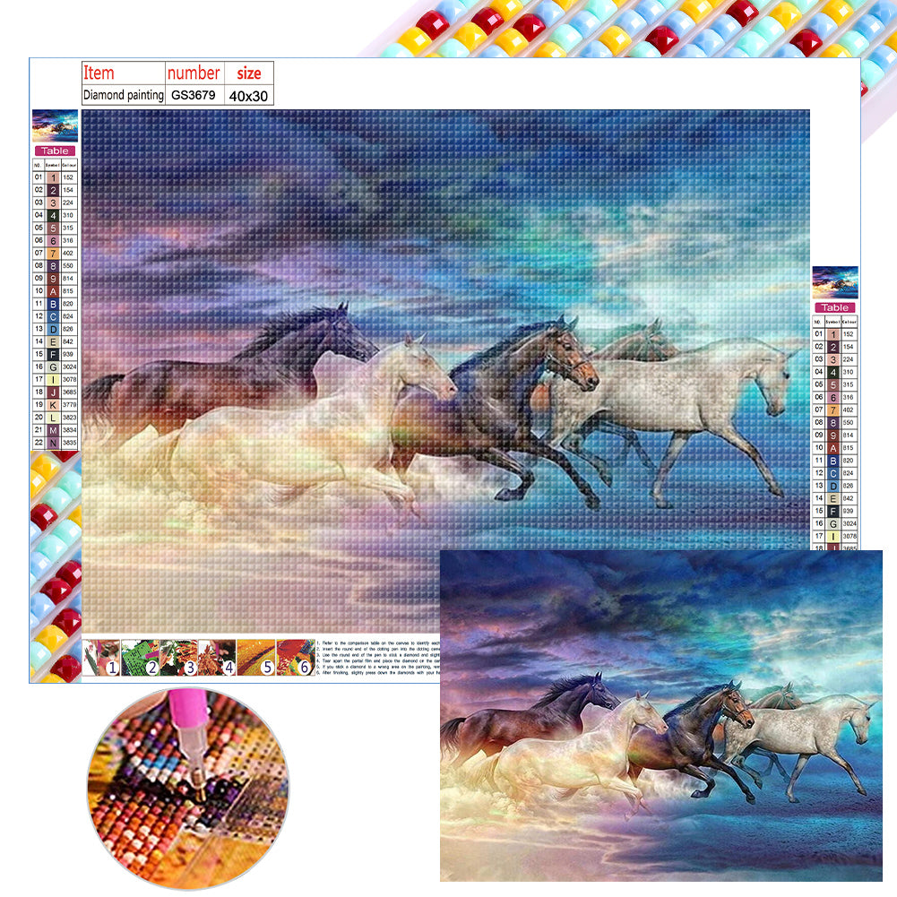 Diamond Painting - Full Square - horse picture (40*30CM)
