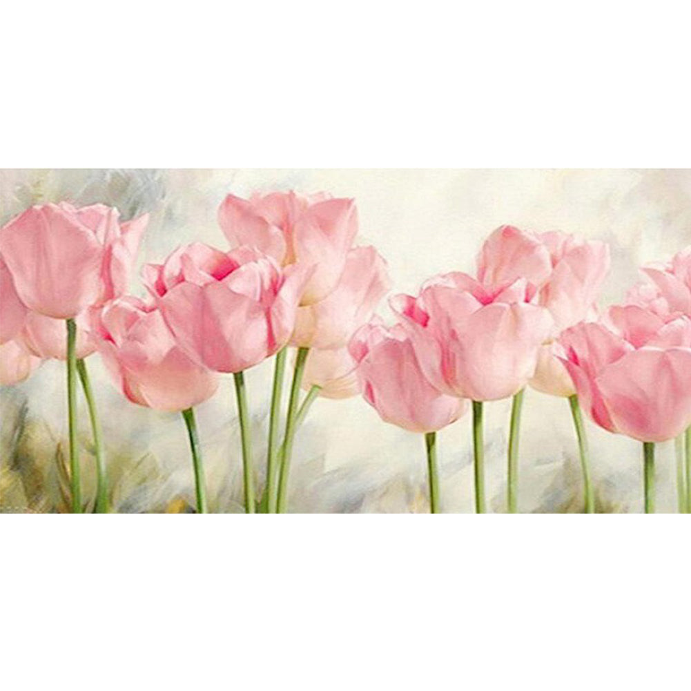 Diamond Painting - Full Round - pink tulips (80*30CM)