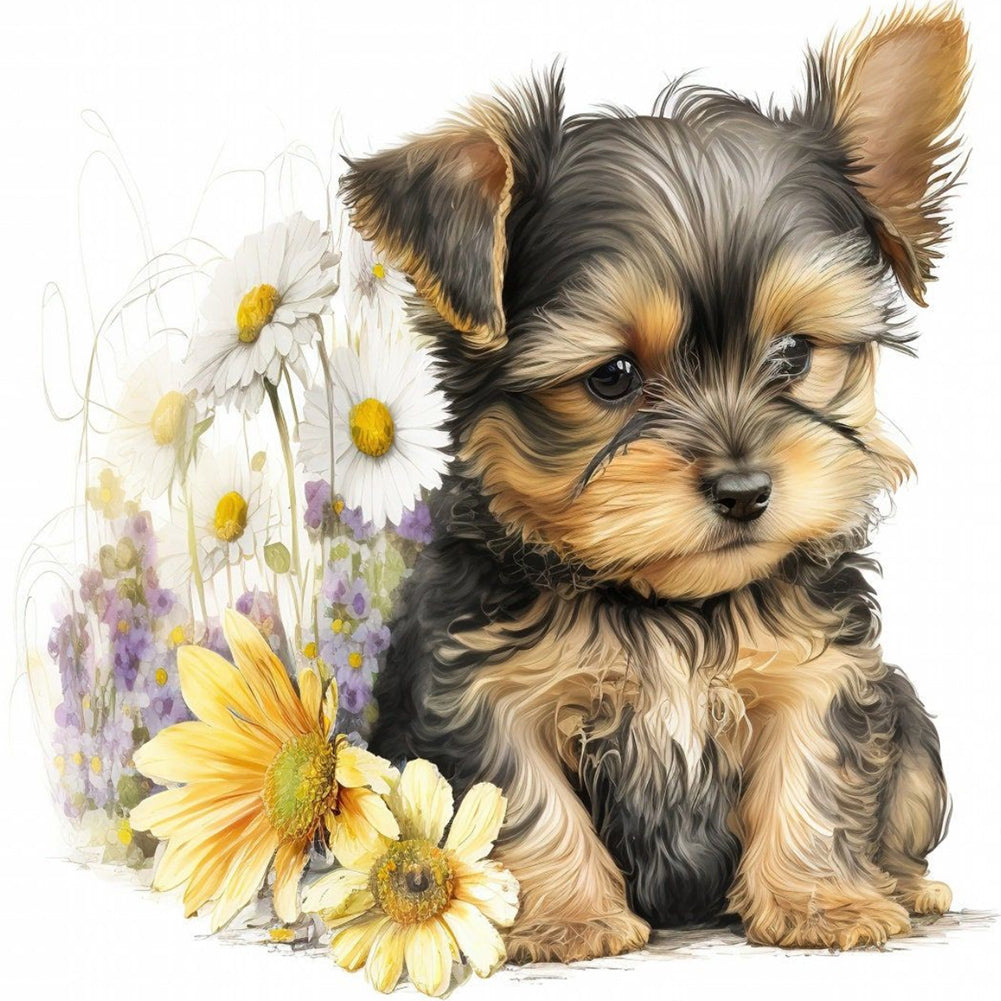 Diamond Painting - Full Round - cute puppy (30*30CM)