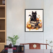 Load image into Gallery viewer, Diamond Painting - Full Round - halloween cat (40*50CM)
