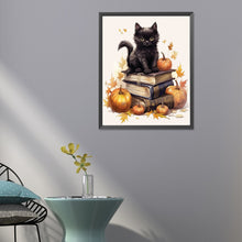 Load image into Gallery viewer, Diamond Painting - Full Round - halloween cat (40*50CM)
