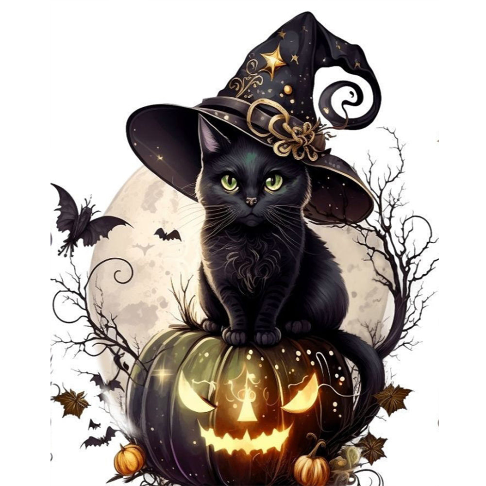 Diamond Painting - Full Round - halloween cat (40*50CM)