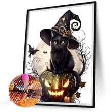 Load image into Gallery viewer, Diamond Painting - Full Round - halloween cat (40*50CM)
