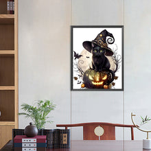 Load image into Gallery viewer, Diamond Painting - Full Round - halloween cat (40*50CM)
