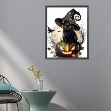 Load image into Gallery viewer, Diamond Painting - Full Round - halloween cat (40*50CM)
