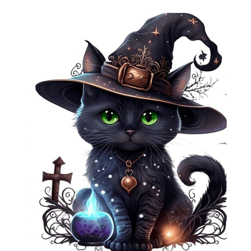 Diamond Painting - Full Round - halloween cat (40*50CM)