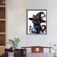 Load image into Gallery viewer, Diamond Painting - Full Round - halloween cat (40*50CM)
