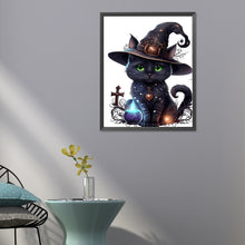Load image into Gallery viewer, Diamond Painting - Full Round - halloween cat (40*50CM)
