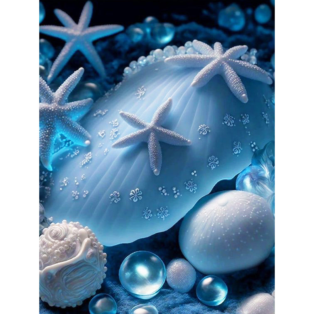 Diamond Painting - Full Round - Coast blue seashells (30*40CM)