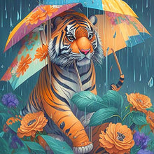 Load image into Gallery viewer, Diamond Painting - Full Round - umbrella animal tiger (30*30CM)

