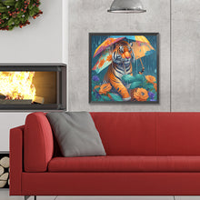 Load image into Gallery viewer, Diamond Painting - Full Round - umbrella animal tiger (30*30CM)
