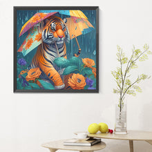 Load image into Gallery viewer, Diamond Painting - Full Round - umbrella animal tiger (30*30CM)
