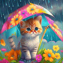 Load image into Gallery viewer, Diamond Painting - Full Round - umbrella animal cat (30*30CM)
