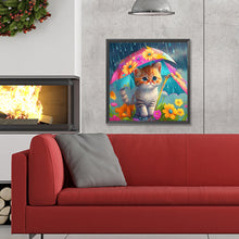 Load image into Gallery viewer, Diamond Painting - Full Round - umbrella animal cat (30*30CM)
