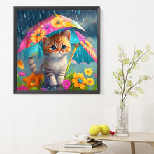 Load image into Gallery viewer, Diamond Painting - Full Round - umbrella animal cat (30*30CM)
