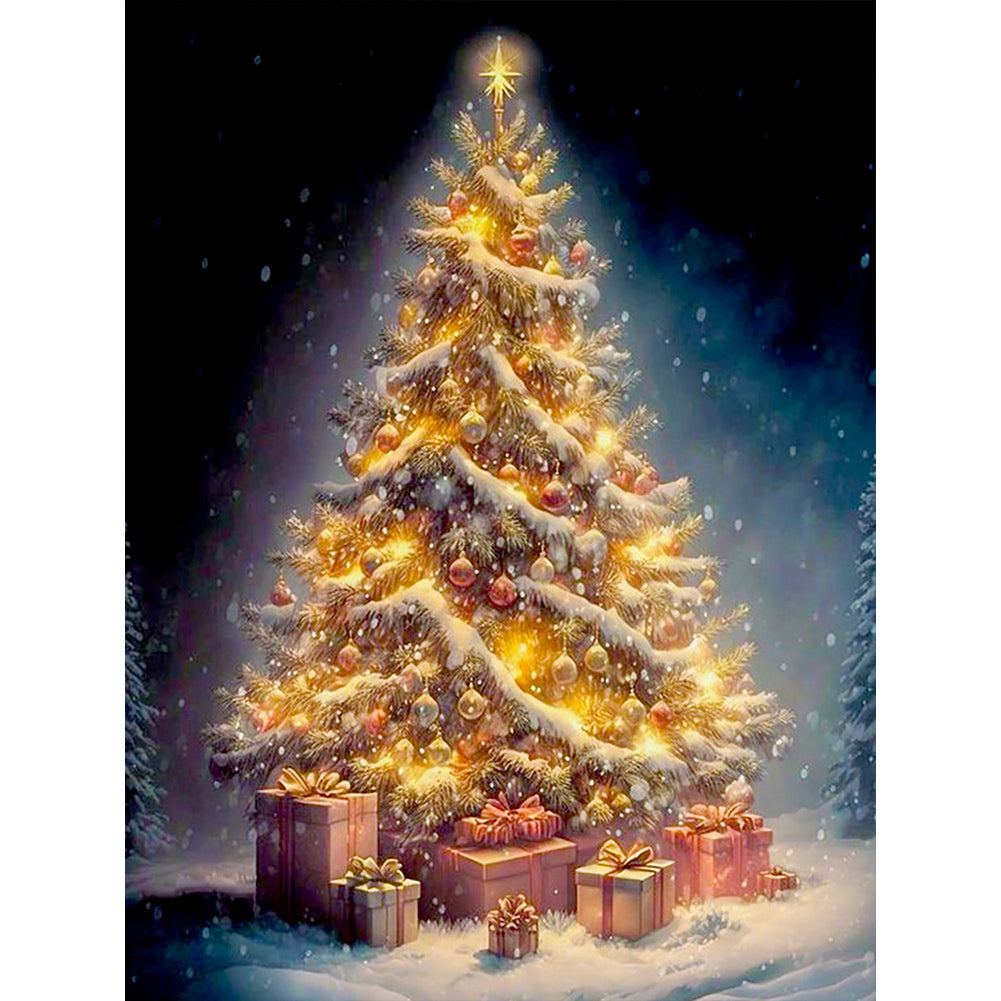 Diamond Painting - Full Round - Christmas tree in the snow (30*40CM)