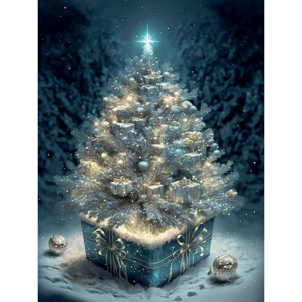 Diamond Painting - Full Round - Christmas tree in the snow (30*40CM)
