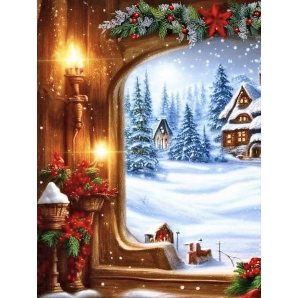 Diamond Painting - Full Round - snowy scenery (30*40CM)