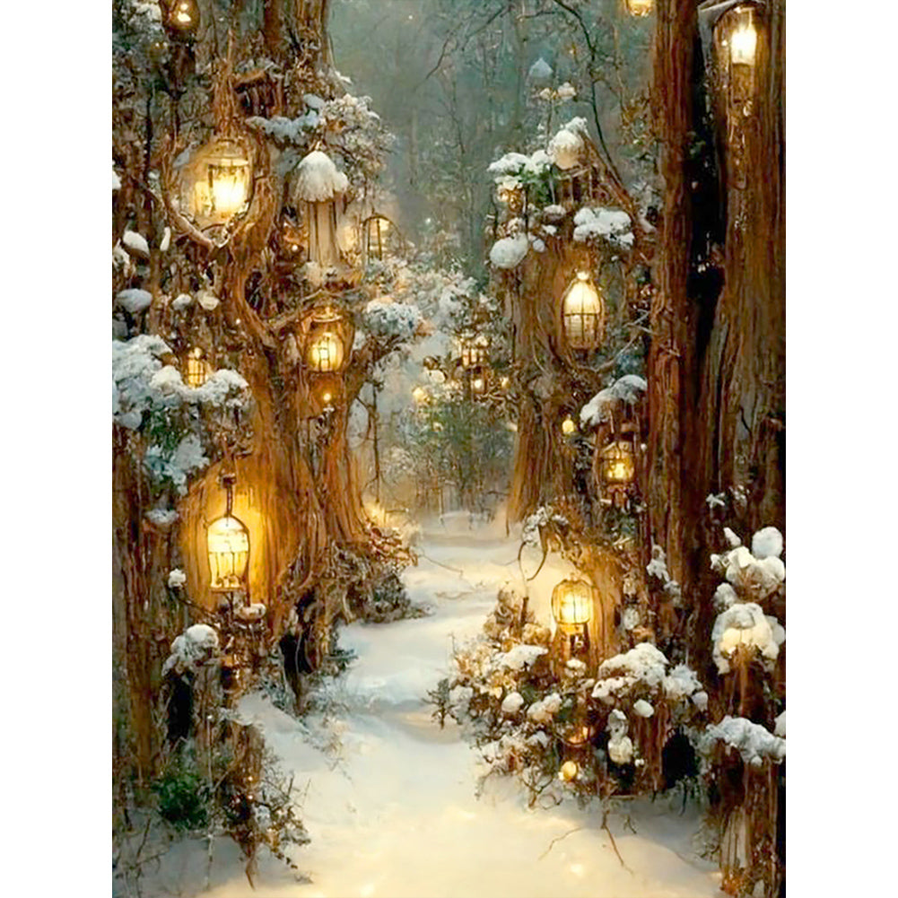 Diamond Painting - Full Round - snowy scenery (30*40CM)