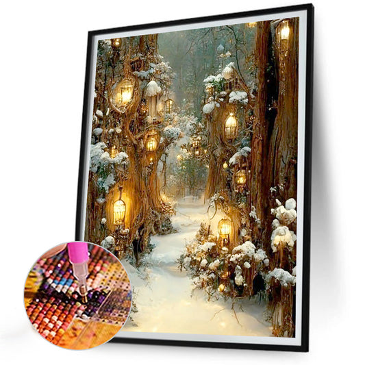 Diamond Painting - Full Round - snowy scenery (30*40CM)