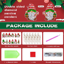 Load image into Gallery viewer, 12PCS Double Sided Special Shape Diamond Art Keyring (Christmas Gnome)
