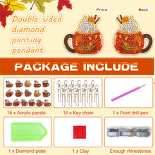 Load image into Gallery viewer, 16PCS Double Sided Special Shape Diamond Art Keyring (Halloween Pumpkin)
