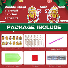 Load image into Gallery viewer, 12PCS Double Sided Special Shape Diamond Art Keyring (Gingerbread Man)
